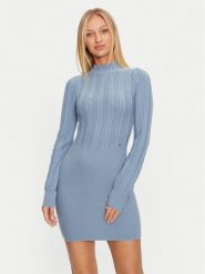 Guess Sukienka dzianinowa Livia W4BK08 Z2V42 Niebieski Regular Fit. Niebieskie sukienki damskie Guess, l, z aplikacjami, z dzianiny, bez kołnierzyka, bez ramiączek. Za 349.99 zł.