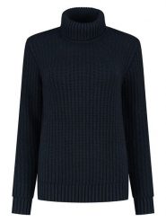 TRAVELIN' Sweter "Boda" w kolorze granatowym rozmiar: XL. Niebieskie golfy damskie Travelin', xl, bez wzorów, z wełny, bez ramiączek. Za 282.99 zł.