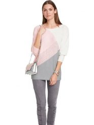 Heine Sweter w kolorze jasnoróżowo-jasnoszarym rozmiar: W36/L38. Różowe swetry klasyczne damskie Heine, l, bez kołnierzyka. Za 65.23 zł.