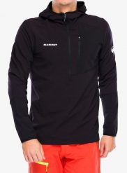 Bluza męska Mammut Madris Light ML Half Zip Hoody. Czarne bluzy z kapturem męskie Mammut, m, z elastanu. Za 609.20 zł.