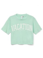 Vero Moda Girl Koszulka "Sia" w kolorze jasnozielonym rozmiar: 134/140. Zielone koszulki dziewczęce Vero Moda Girl, s, bez wzorów, z bawełny, bez ramiączek. Za 43.78 zł.