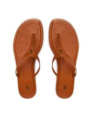 Polo Ralph Lauren Japonki 818P08374002 Brązowy. Brązowe klapki damskie Polo Ralph Lauren, bez wzorów, ze skóry, bez obcasa. Za 1,239.00 zł.