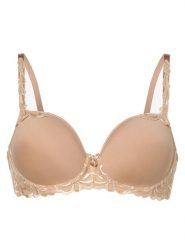 Triumph biustonosz z fiszbinami Kobiety Sztuczne włókno beżowy, 85E. Brązowe biustonosze Triumph, bez wzorów, z koronki. Za 349.95 zł.