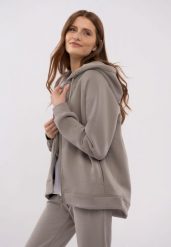Luźna bluza z kapturem B-TIFFI. Brązowe bluzy z kapturem damskie Volcano, l, z bawełny. Za 179.99 zł.
