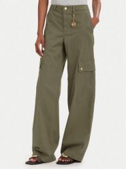 MICHAEL Michael Kors Spodnie cargo MT631013X6 Beżowy ciemny Wide Leg. Brązowe spodnie materiałowe damskie MICHAEL Michael Kors, bez wzorów, z bawełny. Za 879.99 zł.