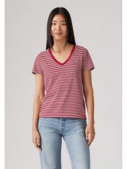 Levi's Koszulka w kolorze czerwono-białym rozmiar: L. Czerwone bluzki damskie Levi's, l, bez wzorów, z bawełny, bez kołnierzyka, bez ramiączek. Za 56.66 zł.