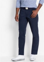 Spodnie regular fit z bawełnianego diagonalu, straight. Czarne spodnie materiałowe męskie bonprix, bez wzorów, z bawełny, klasyczne. Za 82.99 zł.