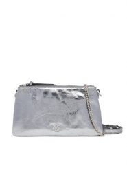 PINKO Torebka Double Mini Al 25-26 PLTT 105359 A2OT Srebrny. Szare torebki klasyczne damskie Pinko, bez wzorów, ze skóry, bez dodatków. Za 1,379.00 zł.