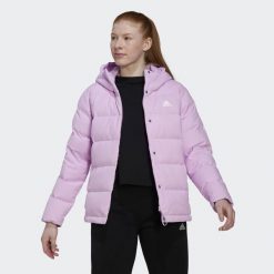 Damska kurtka puchowa adidas Helionic. Czerwone kurtki damskie Adidas, na zimę, s, bez wzorów, z puchu, z kapturem. Za 594.00 zł.