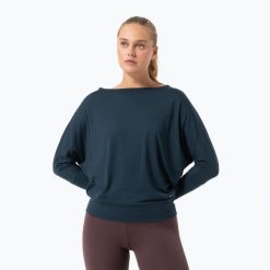 Longsleeve damski super.natural Kula Top. Niebieskie topy sportowe damskie Super.natural, l, z aplikacjami, z materiału, bez ramiączek. Za 441.10 zł.