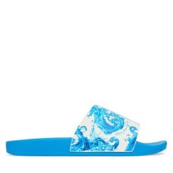 Klapki Versace Jeans Couture. Niebieskie klapki i japonki męskie Versace Jeans Couture, z jeansu. Za 359.99 zł.