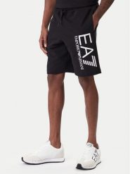 EA7 Emporio Armani Szorty sportowe 7M001414 AF22266 UC001 Czarny Regular Fit. Czarne szorty męskie EA7 Emporio Armani, bez wzorów, z bawełny, sportowe. Za 409.99 zł.