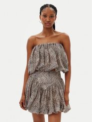 Bardot Bluzka Lissett Printed 59795TB Brązowy Relaxed Fit. Brązowe bluzki damskie BARDOT, bez wzorów, z syntetyku, bez ramiączek. Za 169.99 zł.