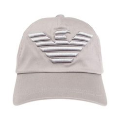 Męska Czapka Z Daszkiem Z Dużym Logo. Brązowe czapki męskie Emporio Armani, bez wzorów, sportowe. Za 356.99 zł.