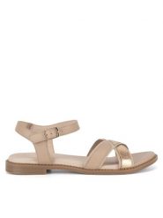 Lasocki Sandały EST-AFIONA-13 Beżowy. Brązowe sandały damskie Lasocki, bez wzorów, z materiału, bez obcasa, na płaskiej podeszwie. Za 129.99 zł.