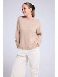 Maison Héritage Cashmere Kaszmirowy sweter w kolorze beżowym rozmiar: L/XL. Brązowe swetry klasyczne damskie Maison Héritage Cashmere, l, z kaszmiru, bez kołnierzyka. Za 479.76 zł.