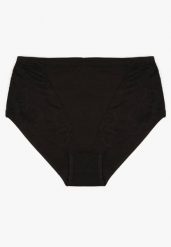 Czarne Bawełniane Majtki Figi z Koronką Idiana. Czarne figi damskie Born2be, plus size, bez wzorów, z bawełny. Za 9.99 zł.