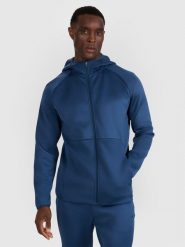 4F Bluza treningowa regular szybkoschnąca męska - granatowa XXL. Niebieskie bluzy sportowe męskie 4f, bez wzorów, z dzianiny, klasyczne, bez kołnierzyka, bez ramiączek. Za 249.99 zł.