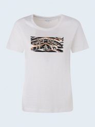 Pepe Jeans Koszulka "Caitlin" w kolorze białym rozmiar: XS. Białe bluzki damskie Pepe Jeans, xs, bez wzorów, z jeansu, bez kołnierzyka, bez ramiączek. Za 79.03 zł.