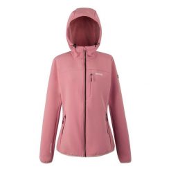 Kurtka damska softshell przeciwdeszczowy Ossek. Czerwone kurtki damskie Regatta, bez wzorów, z materiału, bez kaptura. W wyprzedaży za 249.99 zł.
