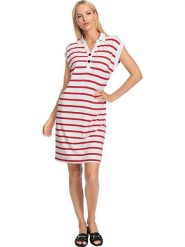 Heine Sukienka w kolorze biało-czerwonym rozmiar: 46. Białe sukienki damskie Heine, na co dzień, bez wzorów, bez kołnierzyka, bez ramiączek, mini, proste. Za 48.28 zł.