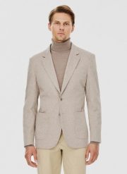 PAKO LORENTE – Beżowa marynarka męska. Brązowe marynarki męskie Pako Lorente, bez wzorów, z elastanu. Za 399.99 zł.