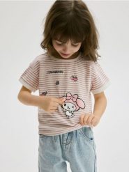 Bawełniany t-shirt My Melody - wielobarwny. Koszulki dziewczęce Reserved, m, bez wzorów, z bawełny, bez ramiączek. W wyprzedaży za 29.99 zł.