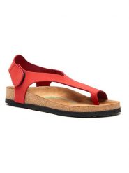 Comfortfusse Skórzane sandały w kolorze czerwonym rozmiar: 42. Czerwone sandały damskie Comfortfusse, bez wzorów, z nubiku, bez obcasa. Za 264.01 zł.