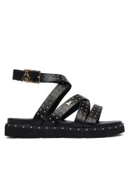 Patrizia Pepe Sandały PPJ397.31 Czarny. Czarne sandały damskie Patrizia Pepe, bez wzorów, ze skóry, bez obcasa, na płaskiej podeszwie. Za 489.99 zł.