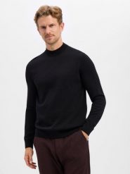 JOOP! sweter z dzianiny z wełny merynosowej Mężczyźni wełna ze strzyży czarny, XL. Czarne swetry męskie Joop!, m, bez wzorów, z dzianiny, bez kołnierzyka. Za 659.95 zł.