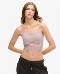 Top Sportowy Tech. Fioletowe topy sportowe damskie Superdry., bez wzorów, z bawełny, bez ramiączek. Za 204.90 zł.