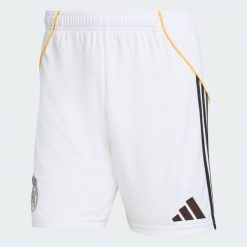 Szorty Real Madryt 25/26 Home. Białe szorty męskie Adidas, z materiału, bez kołnierzyka. Za 199.00 zł.