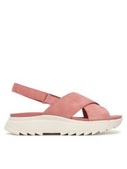 Clarks Sandały DashLite Wish 26186582 Różowy. Czerwone sandały damskie Clarks, bez wzorów, ze skóry, bez obcasa, na płaskiej podeszwie. Za 389.99 zł.