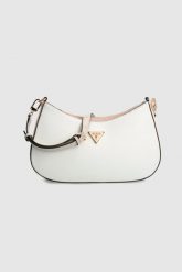 GUESS Biała torebka na ramię z portfelikiem. Białe torebki klasyczne damskie Guess, z aplikacjami, bez dodatków. W wyprzedaży za 449.99 zł.