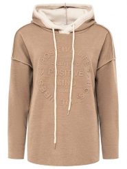 Zwillingsherz Bluza "Positive Mind" w kolorze jasnobrązowym rozmiar: L/XL. Brązowe bluzy z kapturem damskie Zwillingsherz, l. Za 187.96 zł.