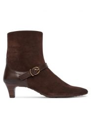 Hispanitas Botki HI265081 Brązowy ciemny. Brązowe botki damskie Hispanitas, bez obcasa, na słupku, bez zapięcia. Za 739.99 zł.