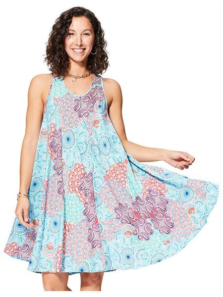 Ipanima Sukienka w kolorze błękitno-czerwonym rozmiar: 34-40. Czerwone sukienki damskie Ipanima, bez wzorów, klasyczne, bez kołnierzyka, bez ramiączek, mini, sportowe. Za 48.28 zł.