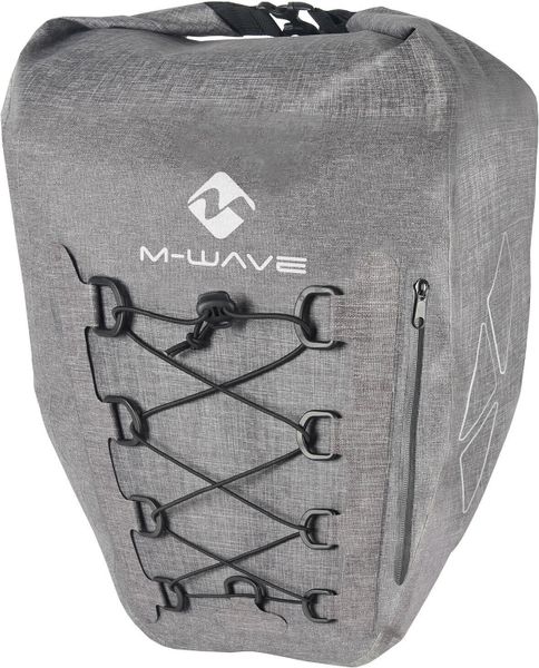 M-WAVE Suburban Carry torba na bagażnik 25 L wodoodporna szara. Zielone torebki klasyczne damskie M-WAVE, bez wzorów, z nylonu, z nadrukiem, bez dodatków. Za 348.20 zł.