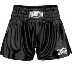 Szorty do boksu tajskiego Phantom Athletics Team. Czarne szorty damskie PHANTOM ATHLETICS, bez wzorów, z materiału, klasyczne, z podwyższonym stanem. Za 256.00 zł.