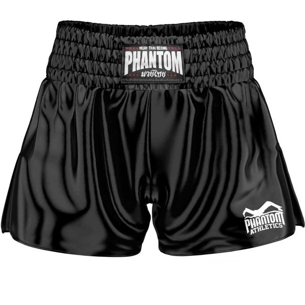 Szorty do boksu tajskiego Phantom Athletics Team. Czarne szorty damskie PHANTOM ATHLETICS, bez wzorów, z materiału, klasyczne, z podwyższonym stanem. Za 256.00 zł.