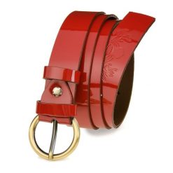 Beltimore skórzany damski pasek do spodni 3 cm czerwony A67 : Kolory - czerwony, Rozmiar pasków - r.85-100 cm. Czerwone paski damskie bez wzorów, klasyczne. Za 47.90 zł.