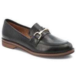Czarne Półbuty Armodo Stylowe Wsuwane Obuwie Damskie. Czarne półbuty damskie Armodo, z aplikacjami, ze skóry, eleganckie, bez obcasa. Za 429.00 zł.