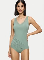Triumph Top Feel Of Modal 10221637 Zielony Slim Fit. Zielone topy damskie Triumph, m, bez wzorów, bez kołnierzyka. Za 69.99 zł.