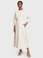 Liviana Conti Sukienka koktajlowa F3SK96 Écru Regular Fit. Sukienki damskie Liviana Conti, bez wzorów, z bawełny, wizytowe, bez kołnierzyka, bez ramiączek. Za 3,589.00 zł.