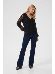 Cream Bluzka w kolorze czarnym rozmiar: M. Czarne bluzki damskie Cream, m, bez wzorów, z koronki, bez kołnierzyka, bez ramiączek. Za 104.99 zł.