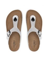 CMP Japonki Mymosa Wmn Flip Flop 3Q91036 Biały. Białe klapki damskie CMP, bez wzorów, ze skóry, bez obcasa. Za 138.99 zł.