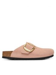 Birkenstock Klapki Boston Big Buckle 1031883 Różowy. Czerwone klapki damskie Birkenstock, bez wzorów, z nubiku, bez obcasa. Za 719.99 zł.