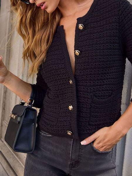 Milan Kiss Kardigan w kolorze czarnym rozmiar: M. Czarne kardigany damskie Milan Kiss, m, bez wzorów. Za 152.99 zł.