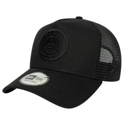 New Era czapka z daszkiem Trucker Cap Paris Saint-Germain czarna. Czarne czapki z daszkiem damskie PSG, bez wzorów. Za 169.00 zł.