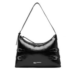 Torebka Karl Lagerfeld Jeans. Czarne torebki klasyczne damskie Karl Lagerfeld Jeans, bez wzorów, z jeansu, bez dodatków. Za 769.99 zł.